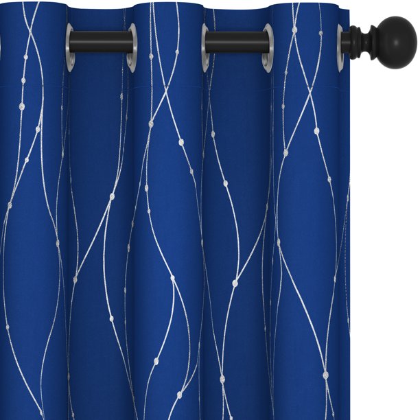 Curtain Set of 2 Size 52x54 Inches Color Royal Blue