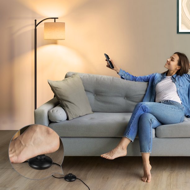 Modern Arc Floor Lamp with Remote Control
