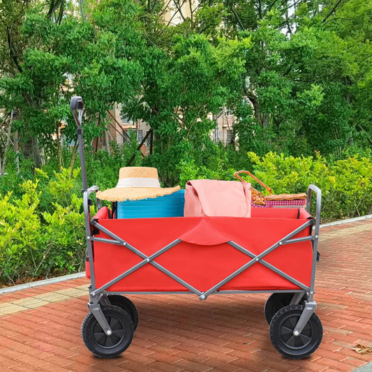 Folding Wagon Cart for Garden Red