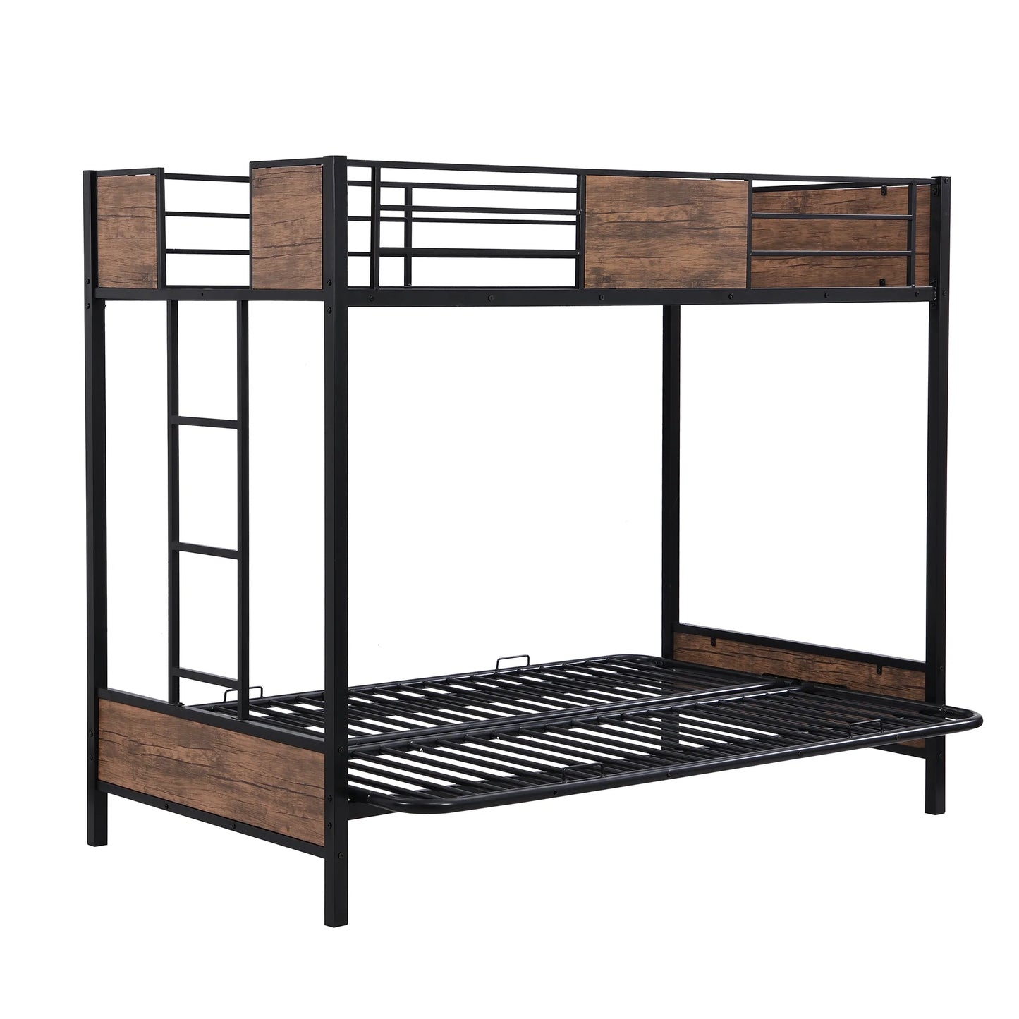 Bed in Twin Over Full Futon Bunk Black
