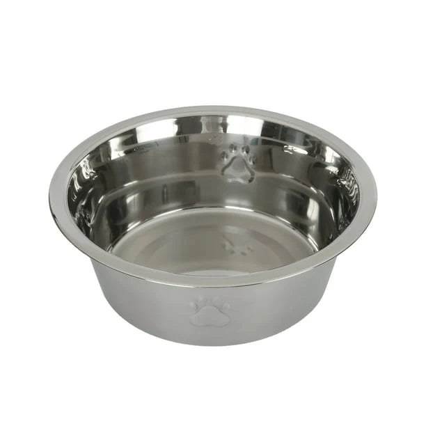 Stainless Steel Pet Bowl with Paws Medium