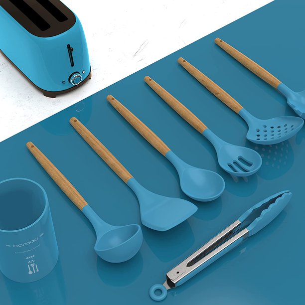 Silicone Cooking Utensils Set Blue