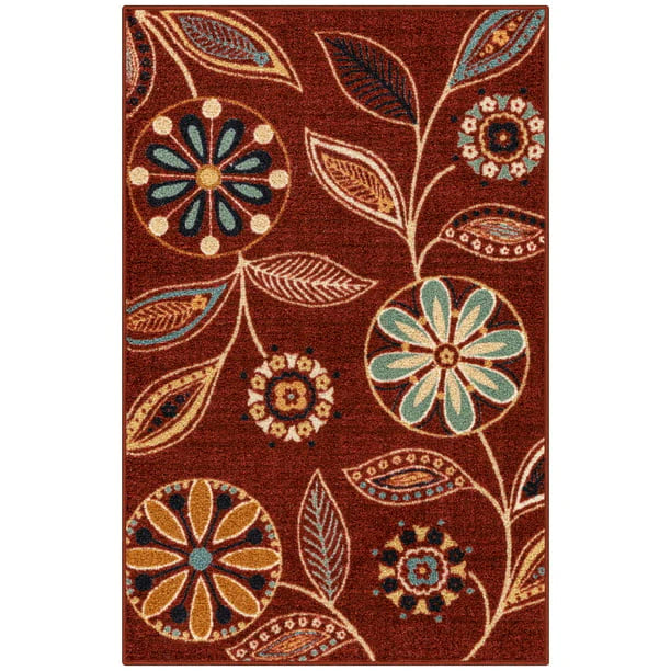 Minerva Multi Floral Red Area Rug