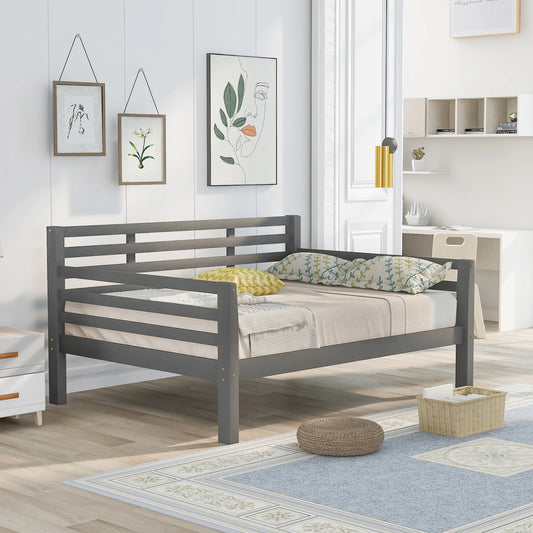 Wooden Full Size Daybed with Clean Lines in Gray