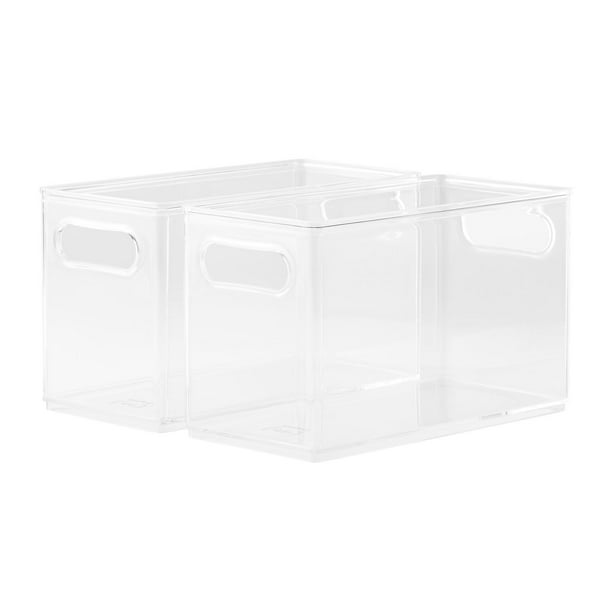 Stackable Modular Bin Clear Plastic 4 Pack