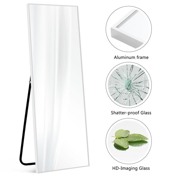 Full Length Mirror in 59x16 Inches White