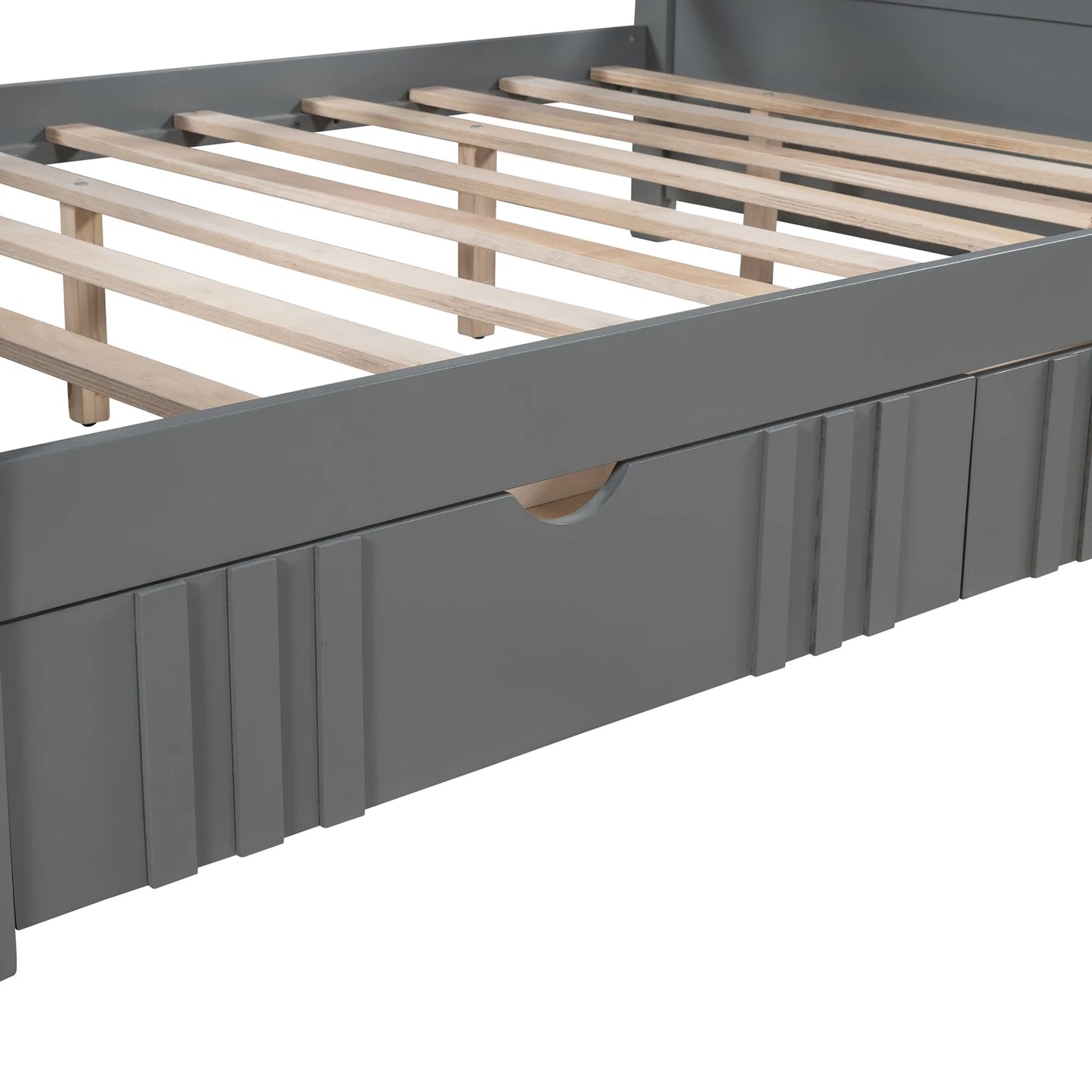 Daybed Wood Bed with Two Drawers in Gray