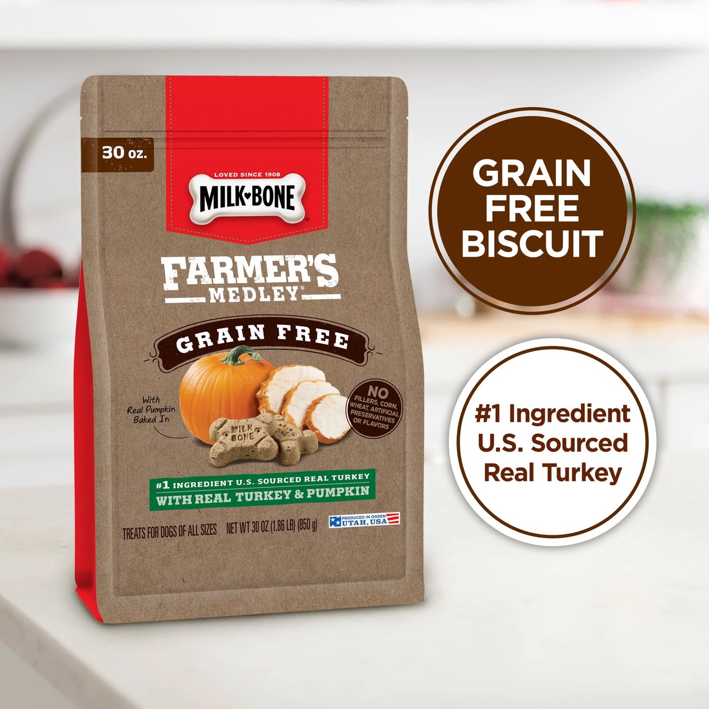 Dog Treats with Turkey and Pumpkin 30 Ounce Bag
