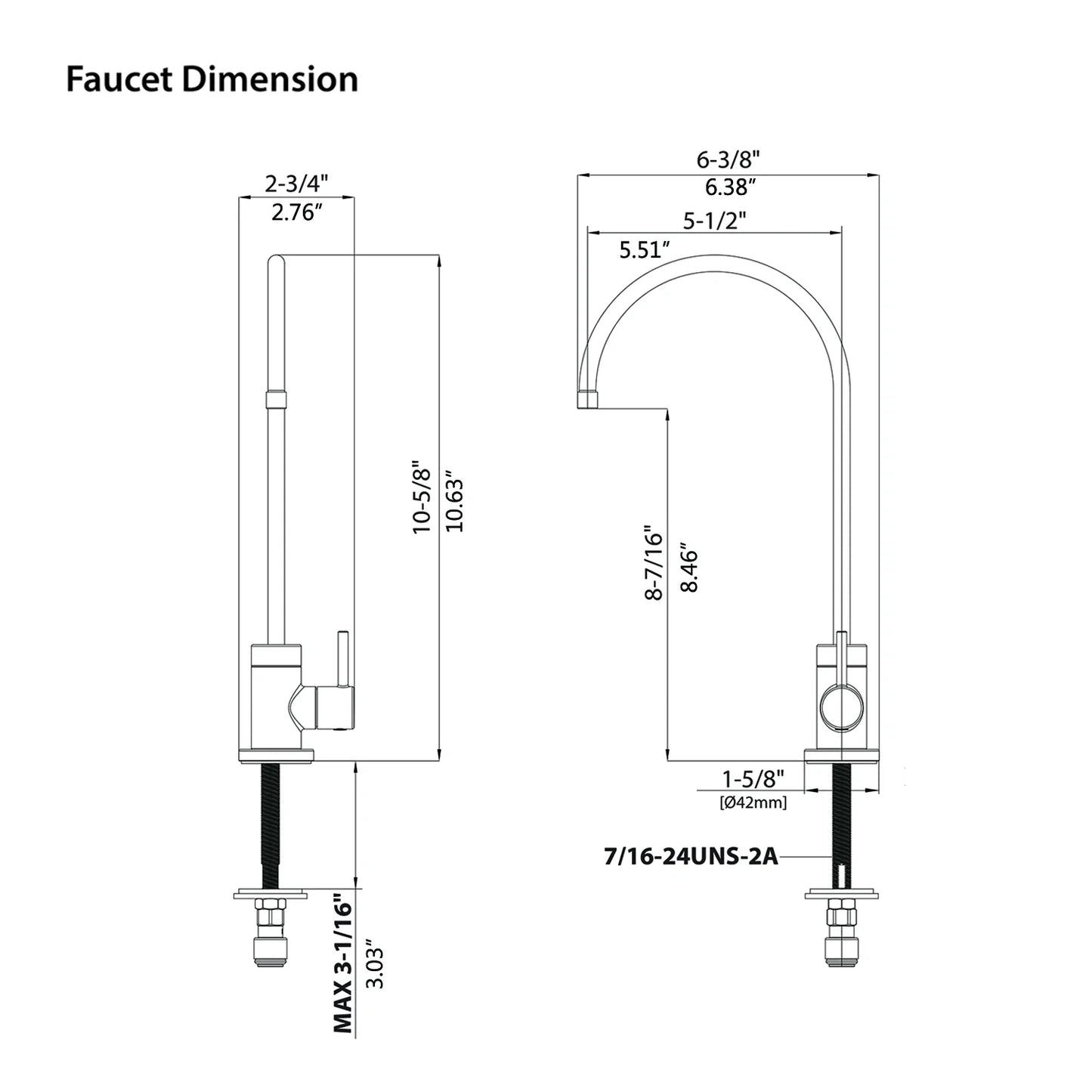 Kitchen Faucet in Matte Black