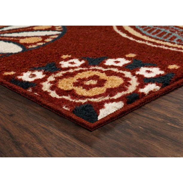Minerva Multi Floral Red Area Rug