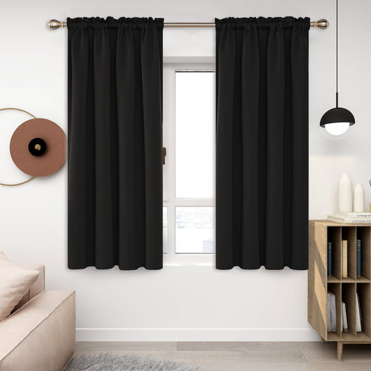 Curtains 2 Panels in Size 52x45 Inches in Black