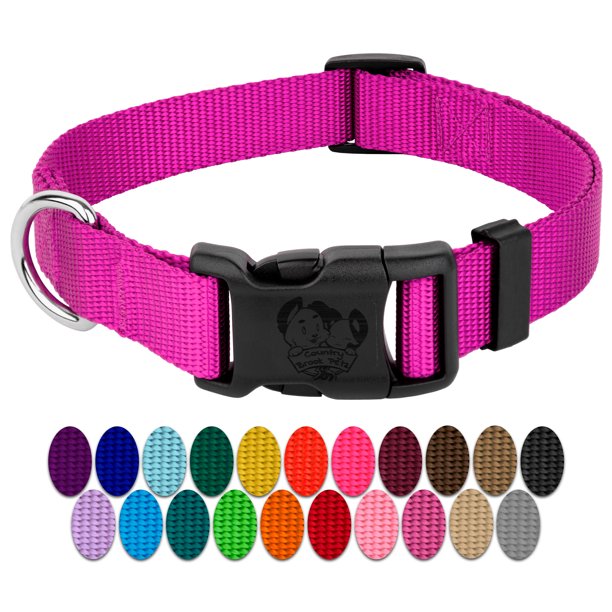 Deluxe Nylon Dog Collar Fuchsia Large