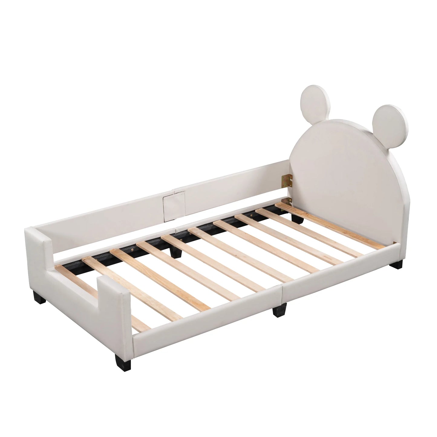 Daybed with Carton Ears Shaped Headboard Twin Size in White