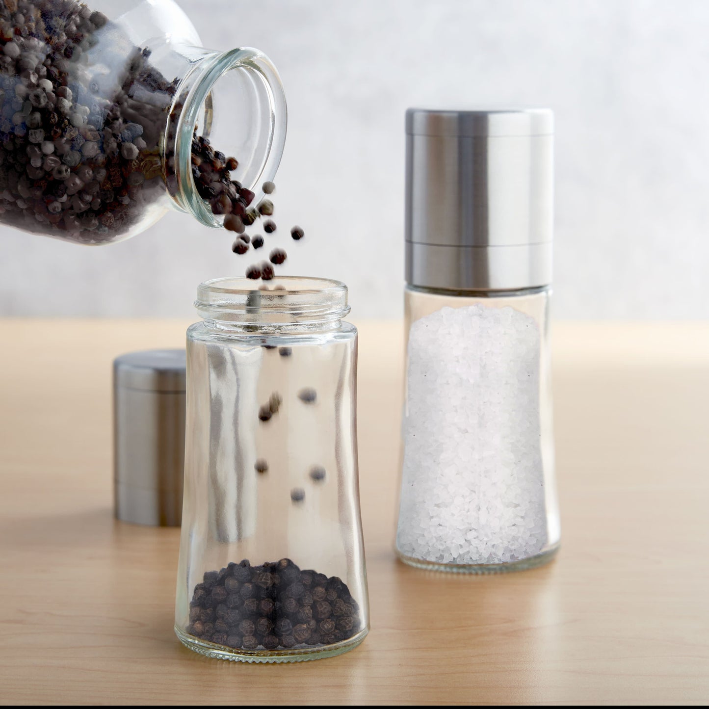 Pre Filled Salt and Pepper Grinder Set