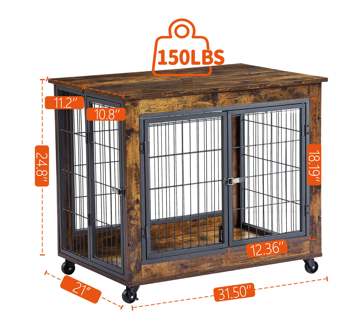Furniture Crates for Small Dogs in Rustic Brown