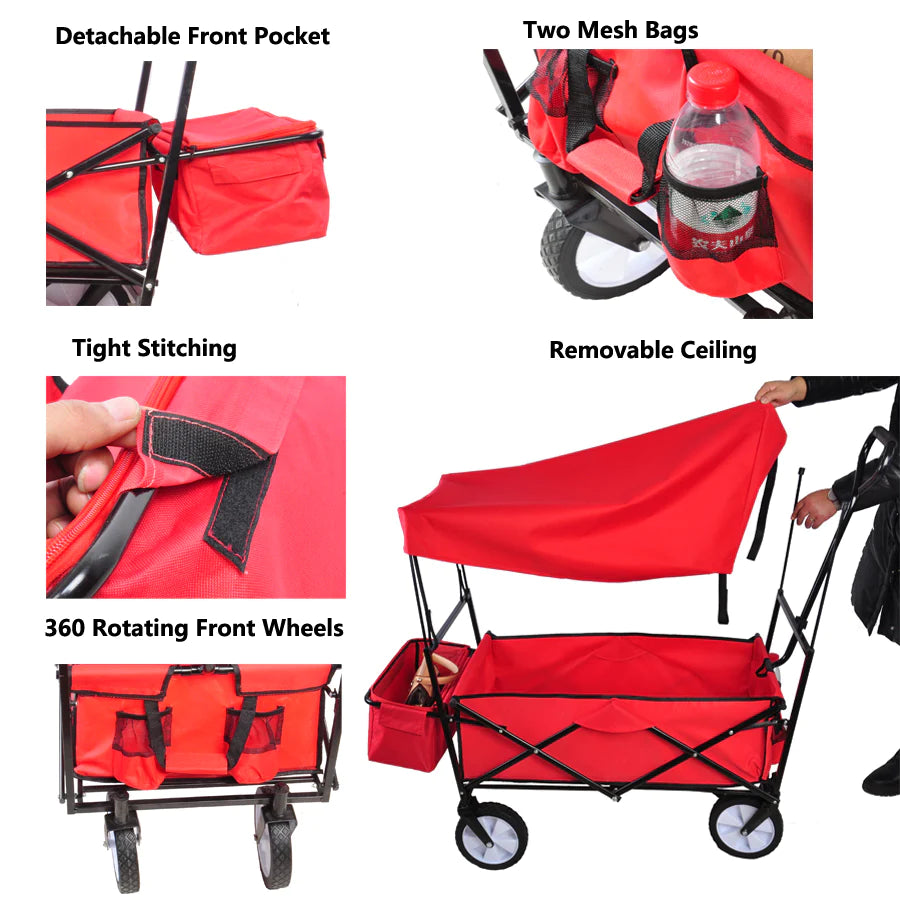 Wagon Cart for Garden in Red