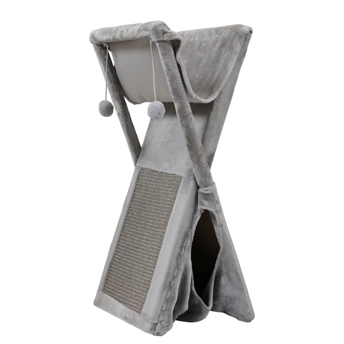 Pet Tower Tree Folding in 2 Tier Gray