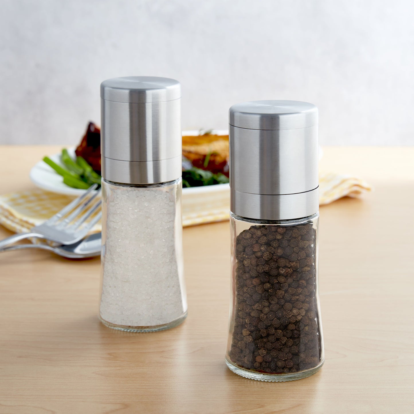Pre Filled Salt and Pepper Grinder Set