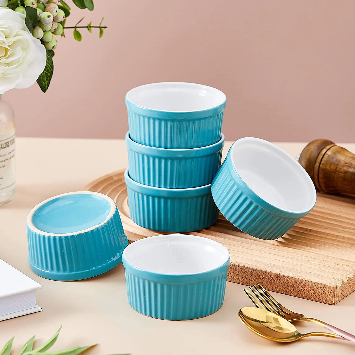 Ceramic Ramekins Souffle 4 Ounce For Souffle Creme