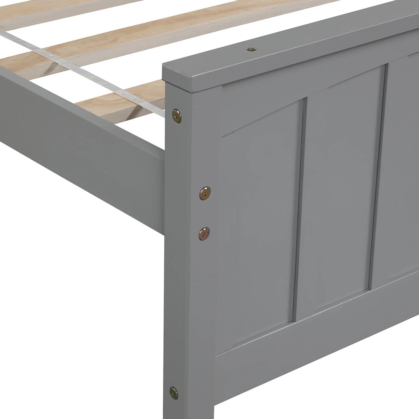 Bed Wood Platform in Twin Gray