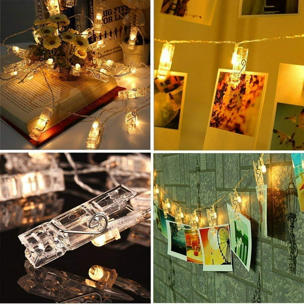 Photo Clip String Fairy 20 LED Lights for Decorations Warm White