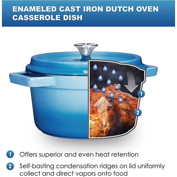 Cast Iron Dutch Oven Casserole 65 Quart Large