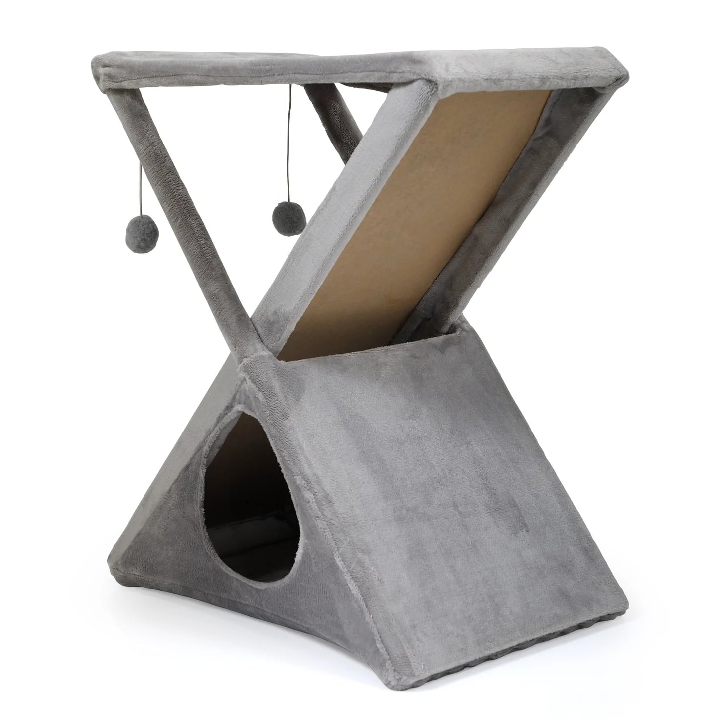 Pet Tower Tree Folding in 2 Tier Gray