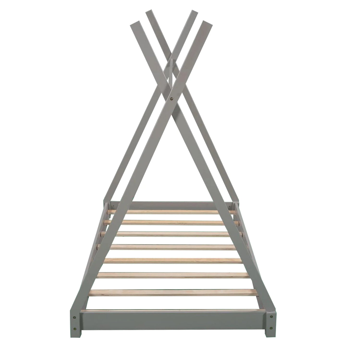 House Platform Bed with Triangle Structure in Gray