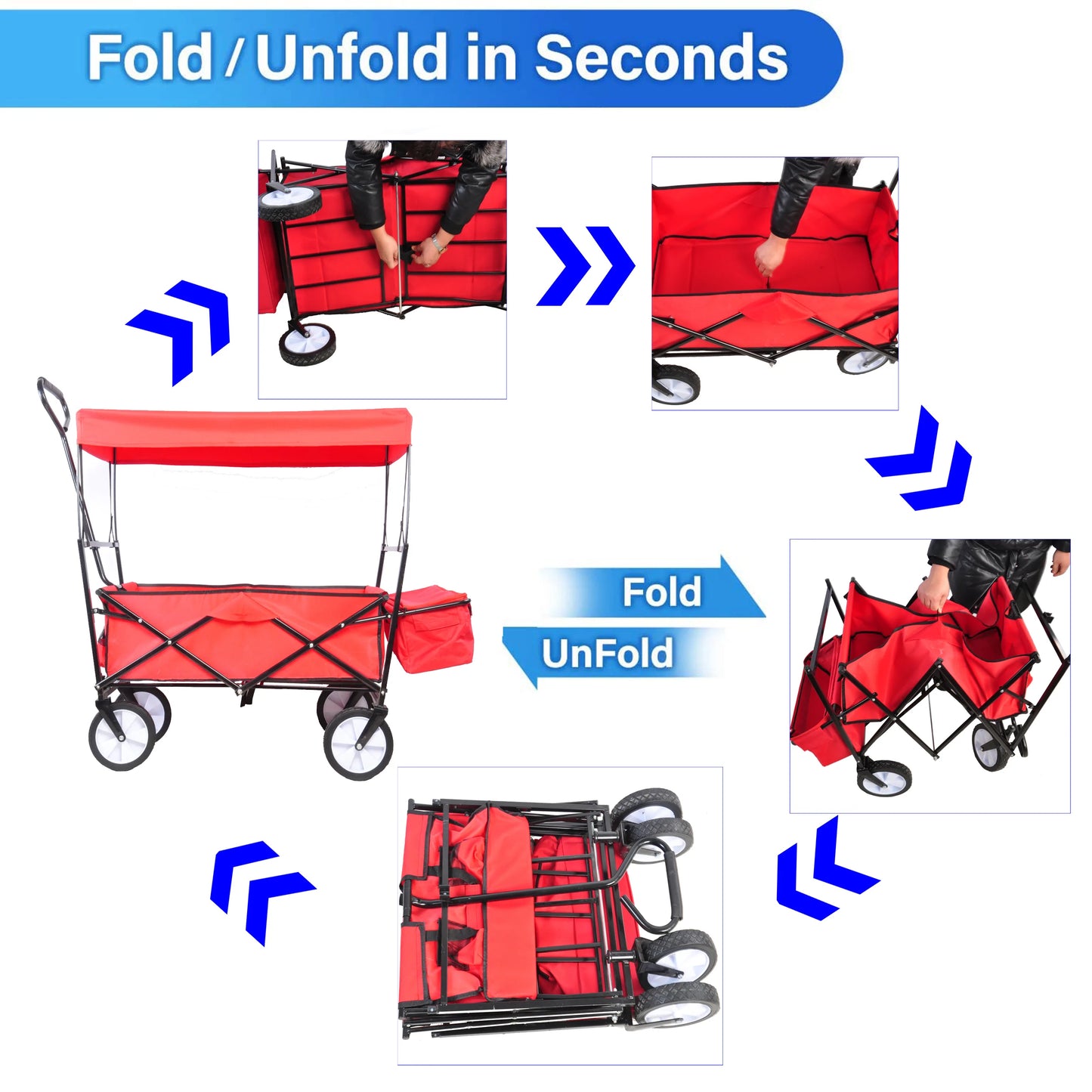 Wagon Cart for Garden in Red