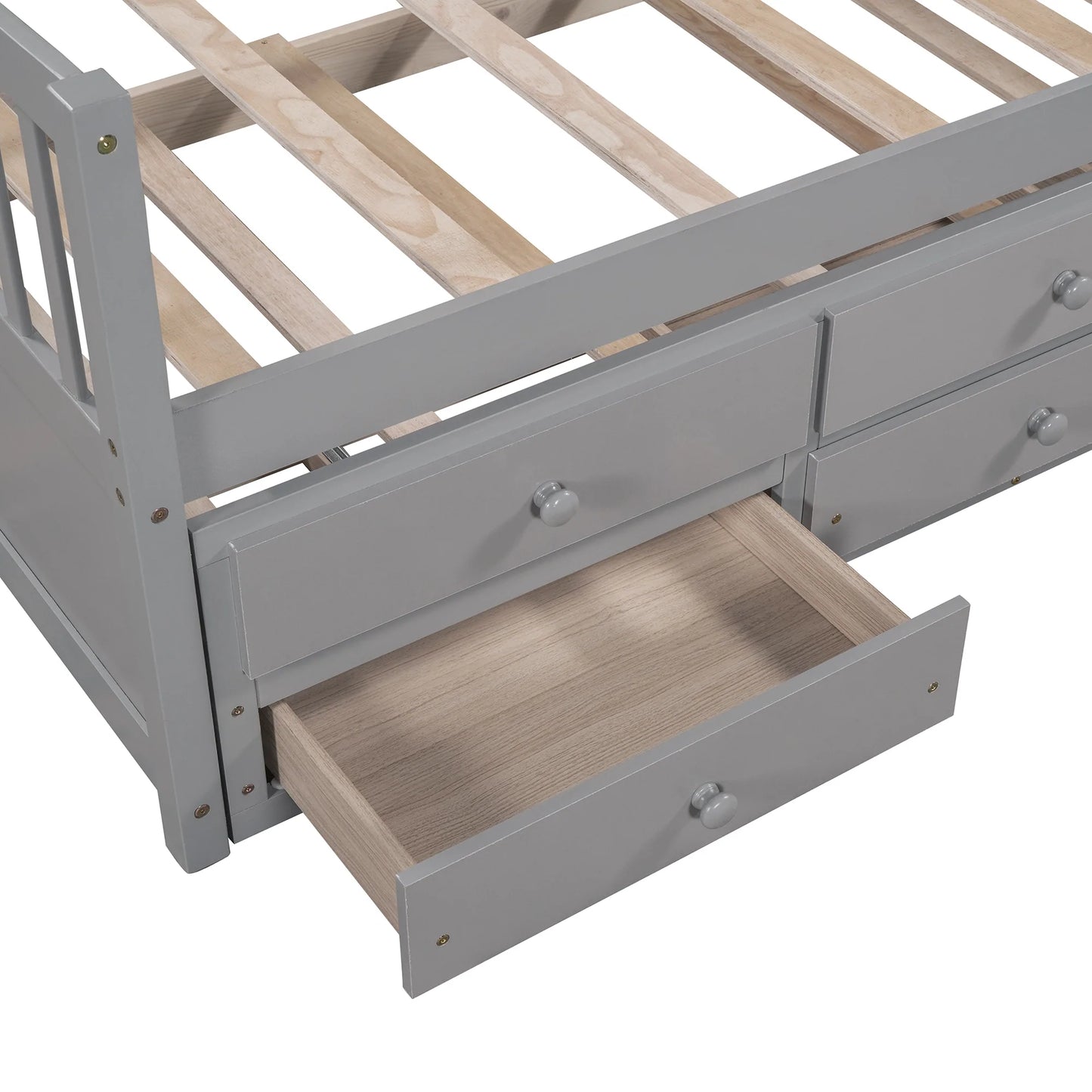 Day bed with Trundle and Drawers in Twin Gray