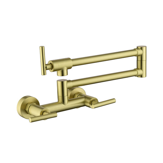 Pot Filler Faucets with 3 Handles in Gold