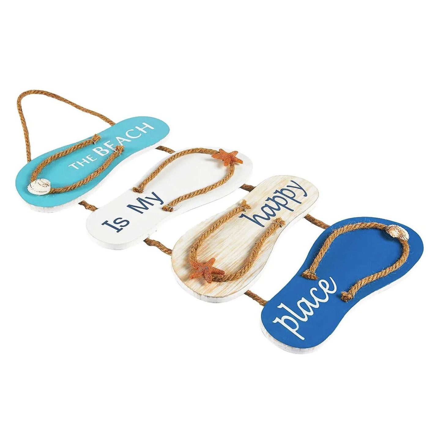 Hanging Flip Flop Beach Decor in 8.5x20 Inches in Multicolor