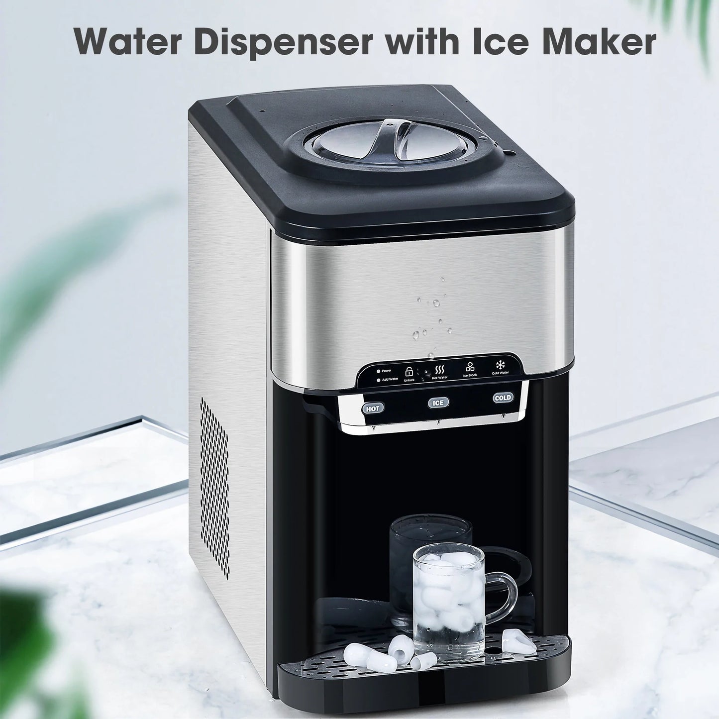 3 in 1 Water Dispenser with Ice Maker Countertop