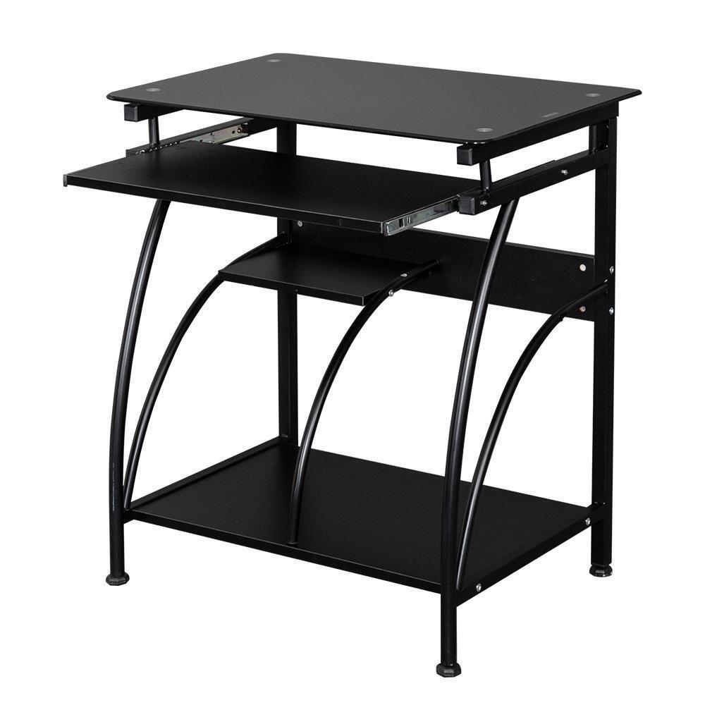 Computer Desk with Pullout Keyboard in Black - Vogue Homes
