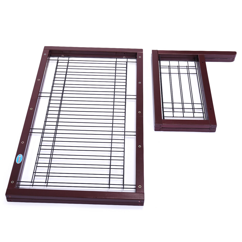 Pet Fence Gate Adjustable in Dark Brown