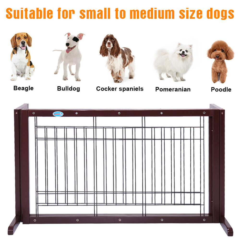 Pet Fence Gate Adjustable in Dark Brown