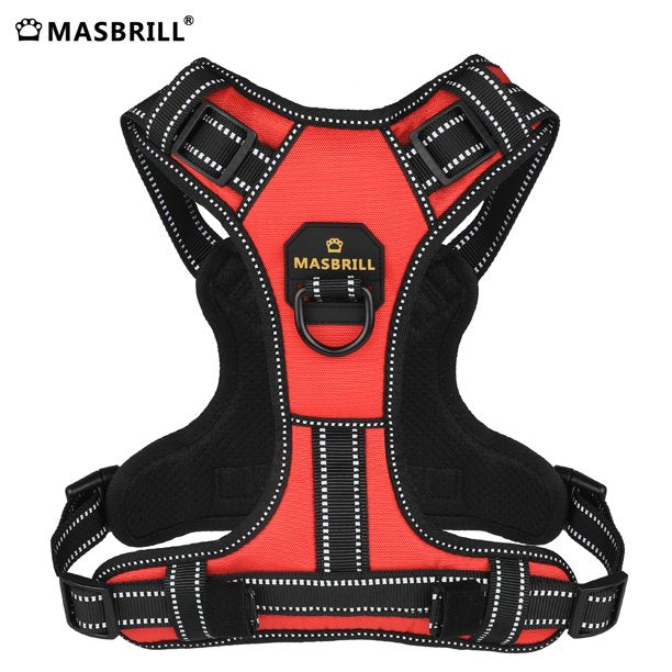 Dog Chest Harness Adjustable for Small Dog Red in Medium
