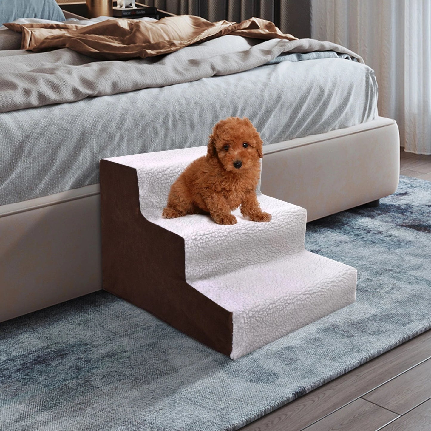 Dog Ladder for Tall Couch in Beige