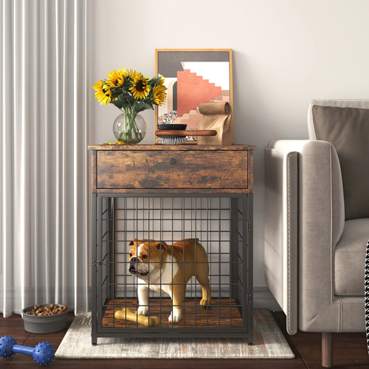 Wooden Crates for Small Dogs in Rustic Brown