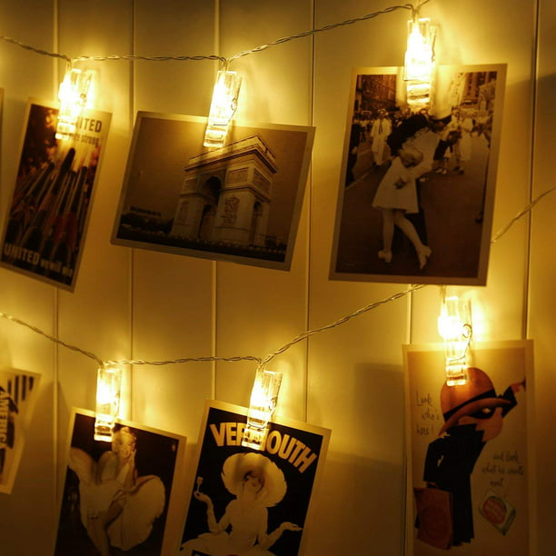 Photo Clip String Fairy 20 LED Lights for Decorations Warm White