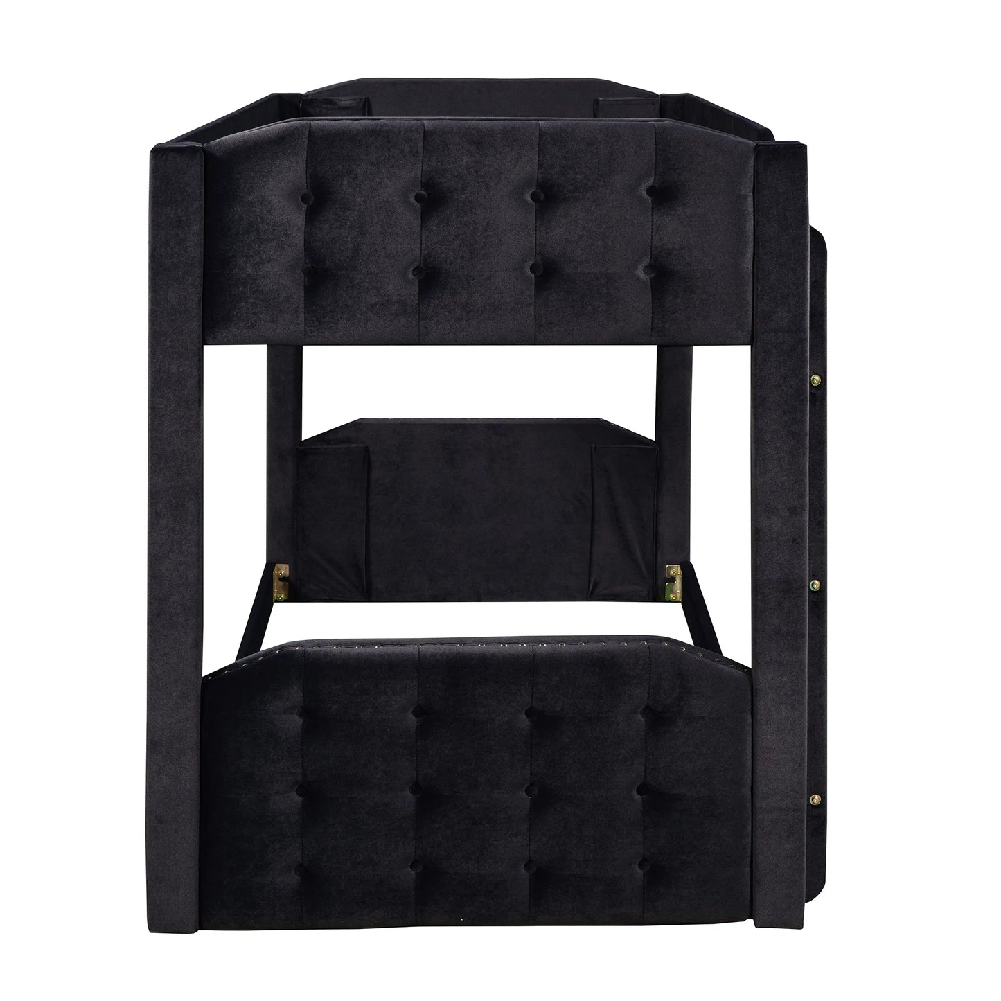 Bed Button Tufted Headboard and Footboard Design in Black