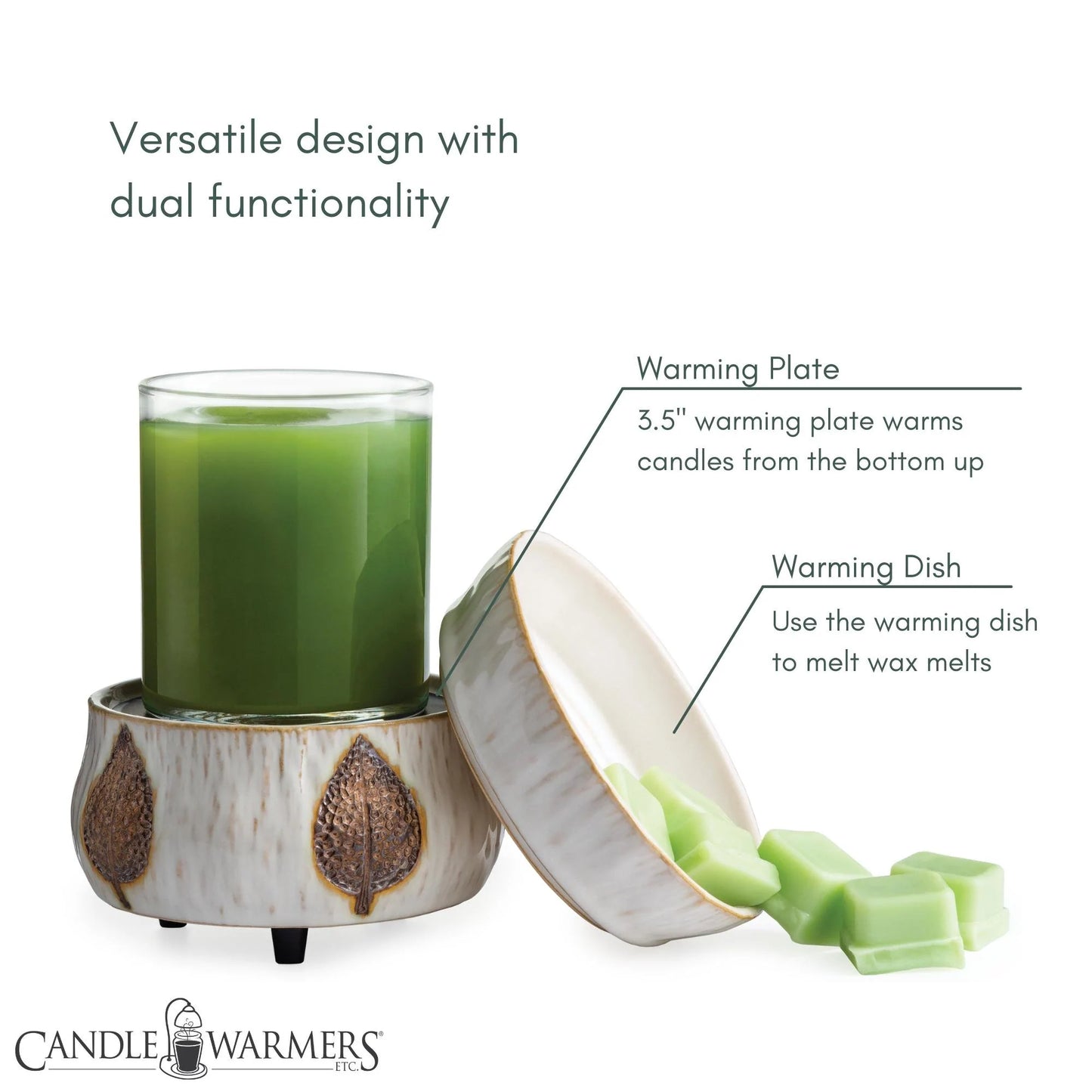 Candle and Fragrance Warmer Leaf in White
