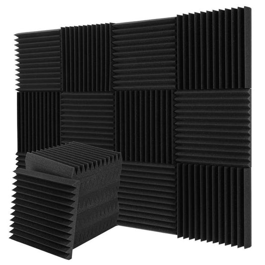 Acoustic Panels Foam for Walls 12 Pack 12x12x2 Inches Black