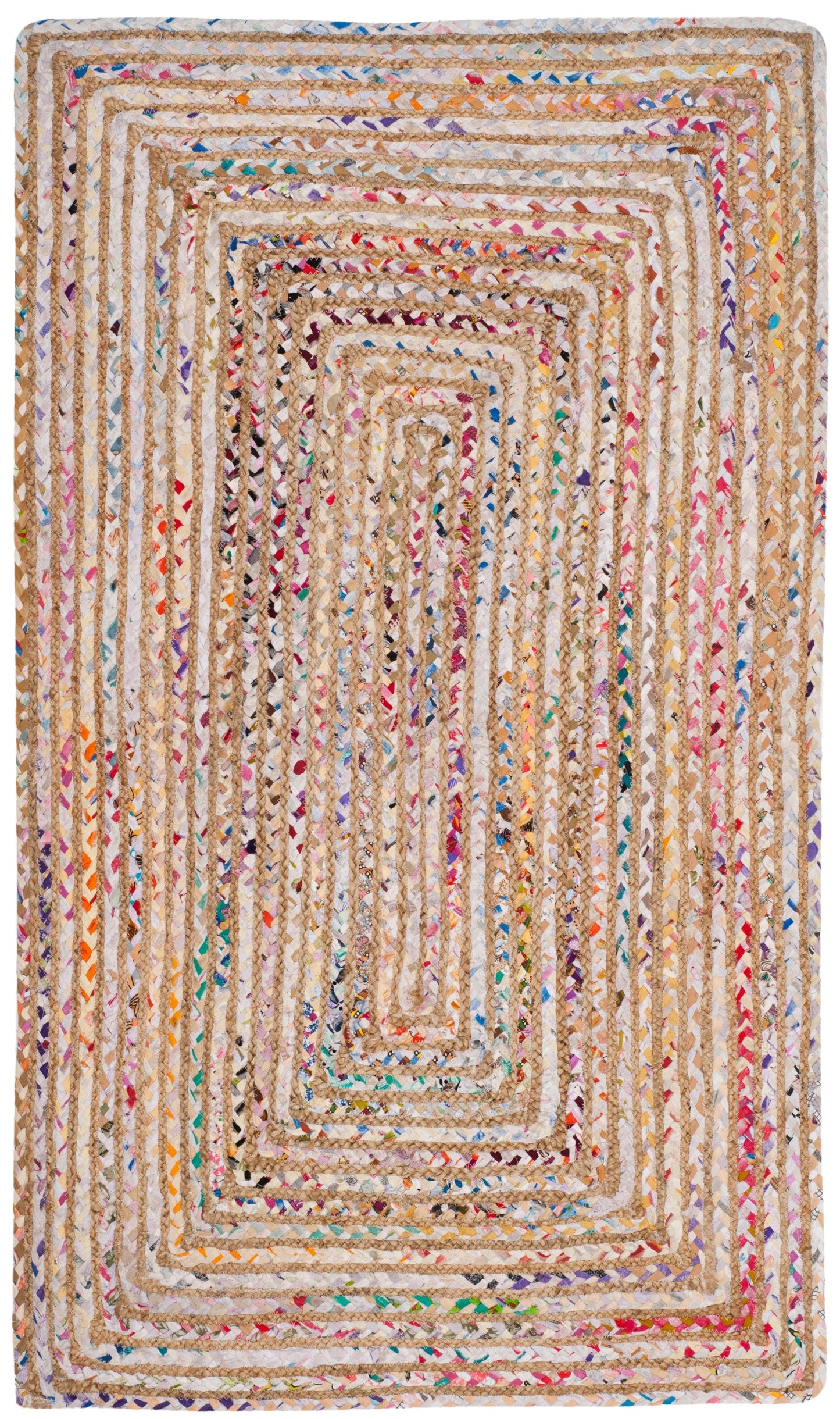 Area Rug Cape Cod Miah Braided in Beige And Multi 3ft x 5ft