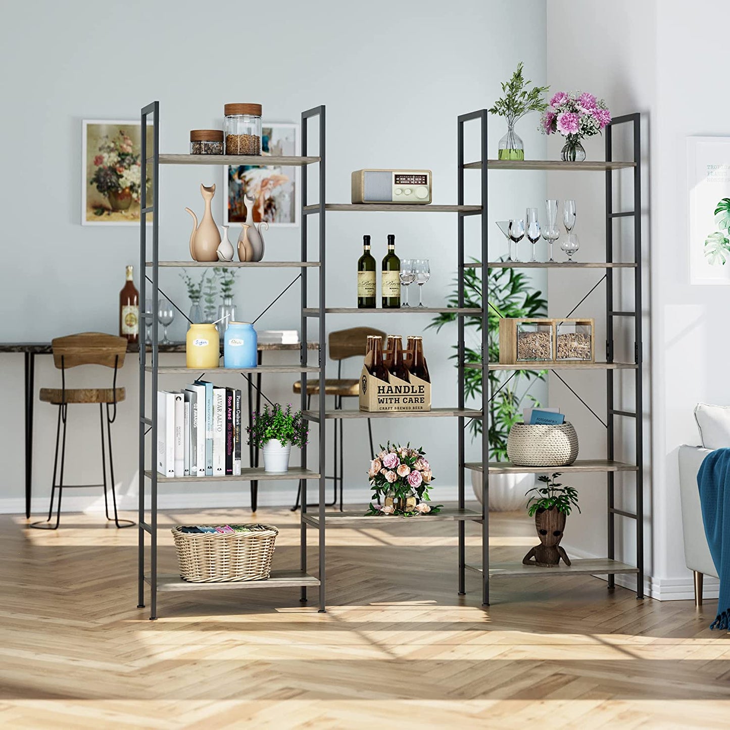 Triple Wide Storage Shelf Display Organizer