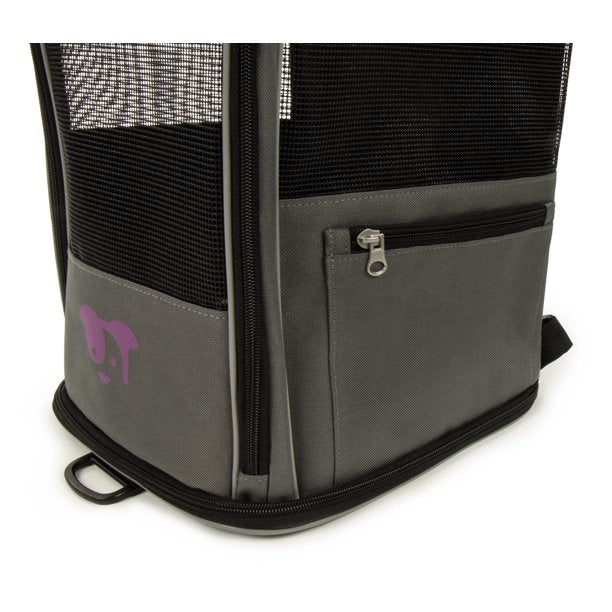 Pet Backpack Travel Carrier in Medium Gray
