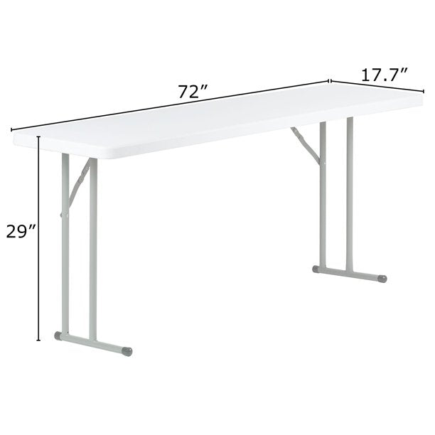 Plastic Folding Table in White 6 ft