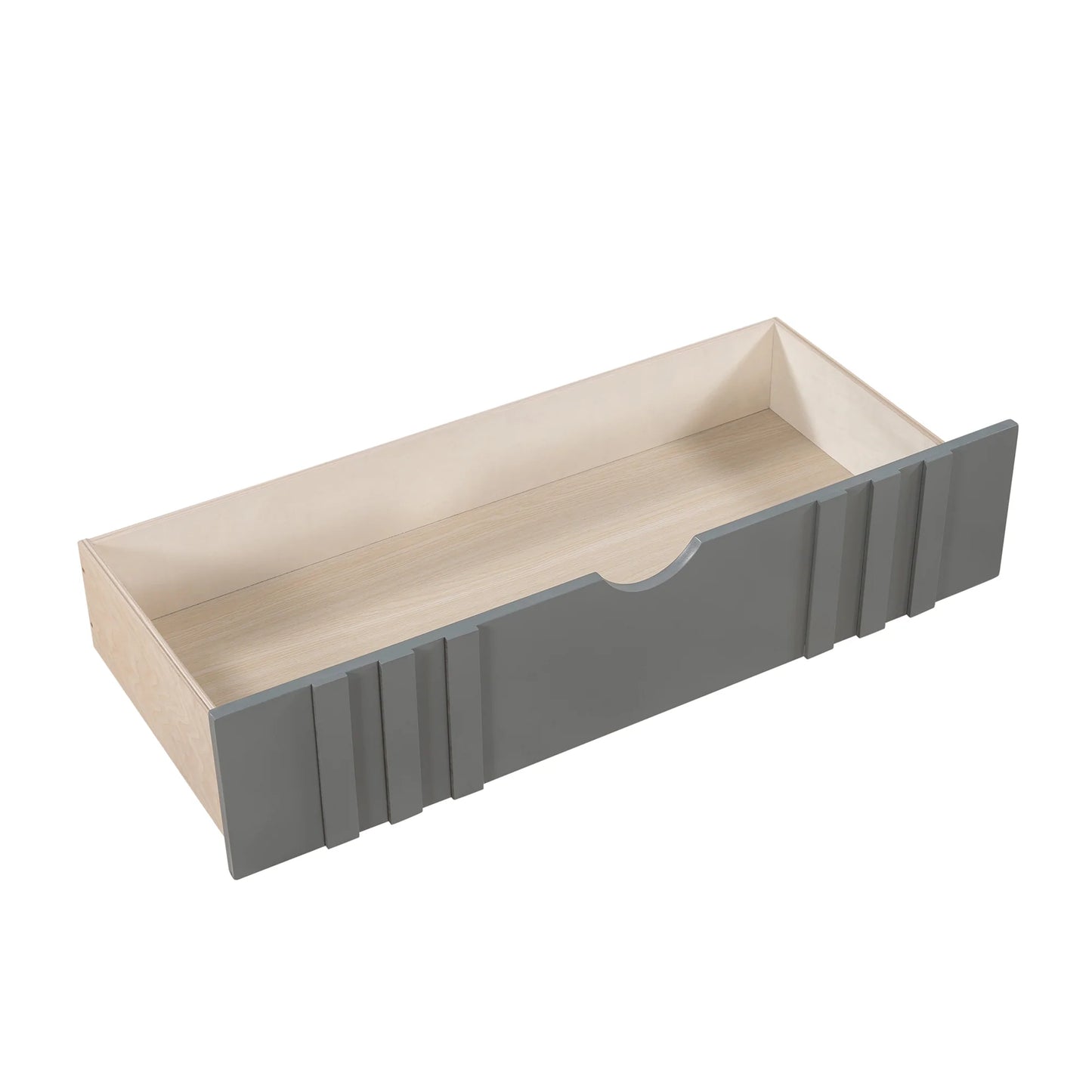 Daybed Wood Bed with Two Drawers in Gray