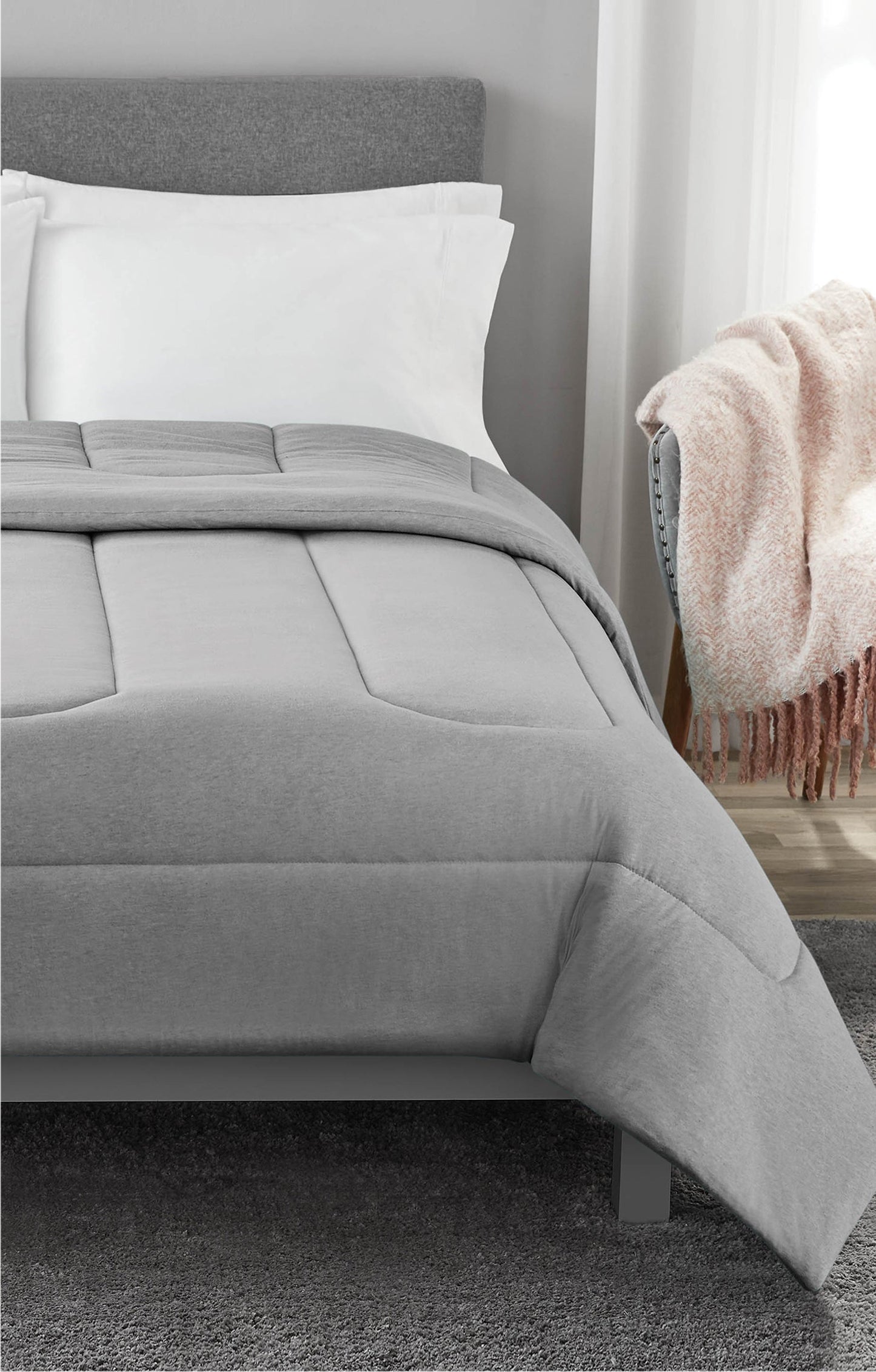 Jersey Knit Comforter Full or Queen in Gray