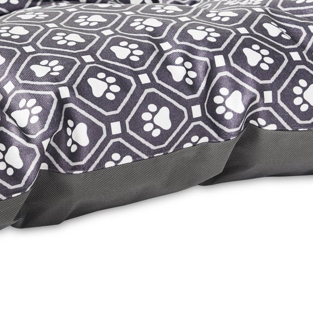 Tufted Plush Pet Bed in Gray Paw 27x36 Inches